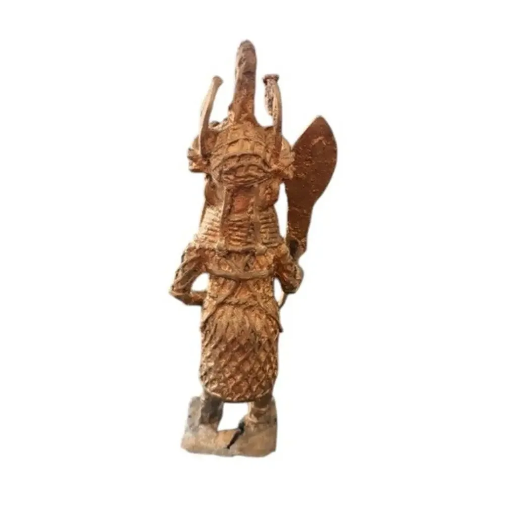 African Benin Style Bronze Warrior Figures (Set of 2) 🌍